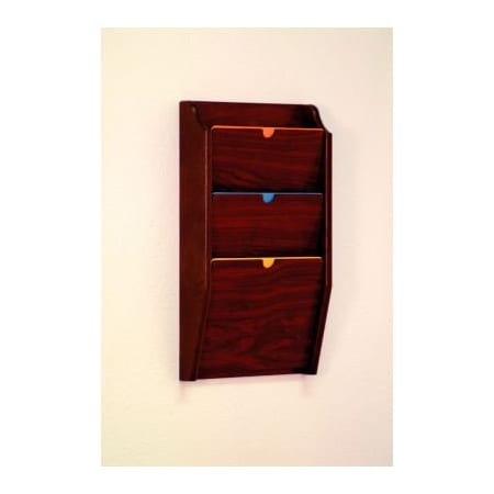 Wooden Mallet 3 Pocket HIPPAA Compliant Chart Holder - Mahogany PCH24-3MH